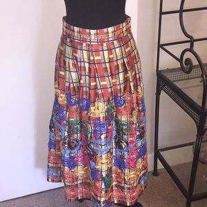 Zara midi crewel embroidery/multicolored skirt S